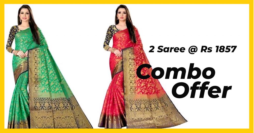 Combo offer on jacquard fabric saree